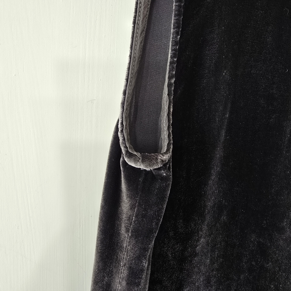 Anthropologie Nuthatch Velvet Dress Mini Silk Blend Sleeveless Shift Gray Sz M/L - Picture 5 of 7
